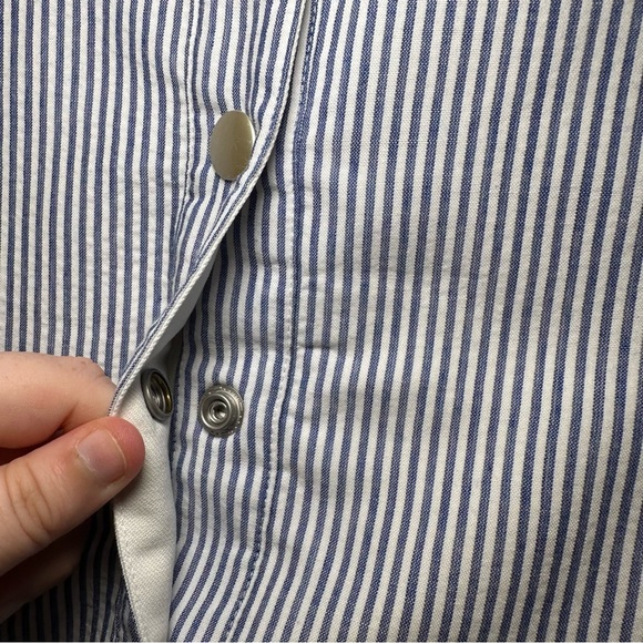 Marleylilly Blue/White Striped Button Snap Front Skirt size S - Picture 7 of 7